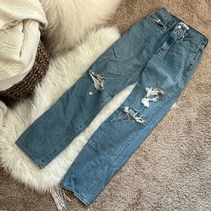 Madewell distressed straight jeans